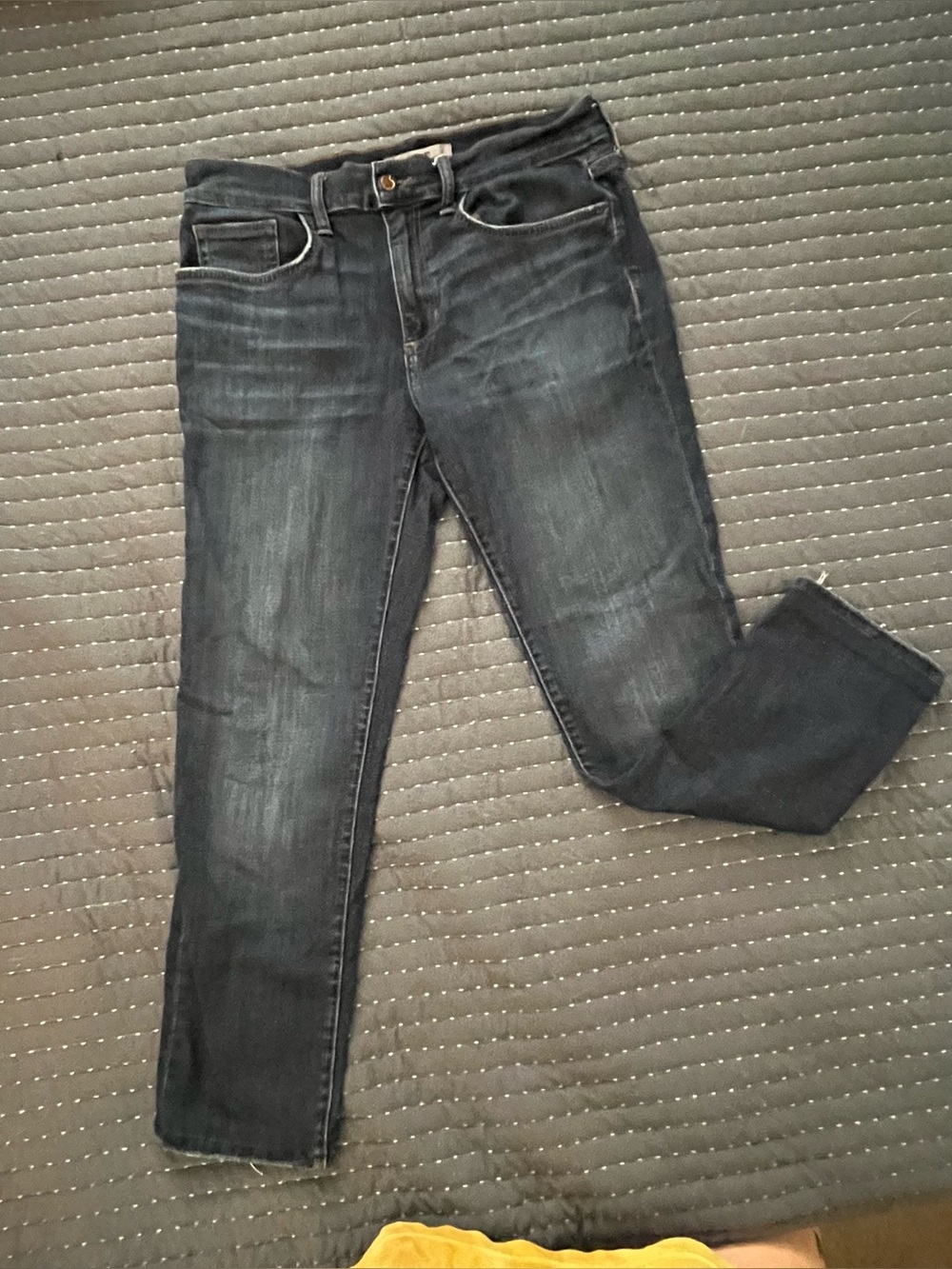 Joe’s Jeans dark wash with a bit of fading on the front